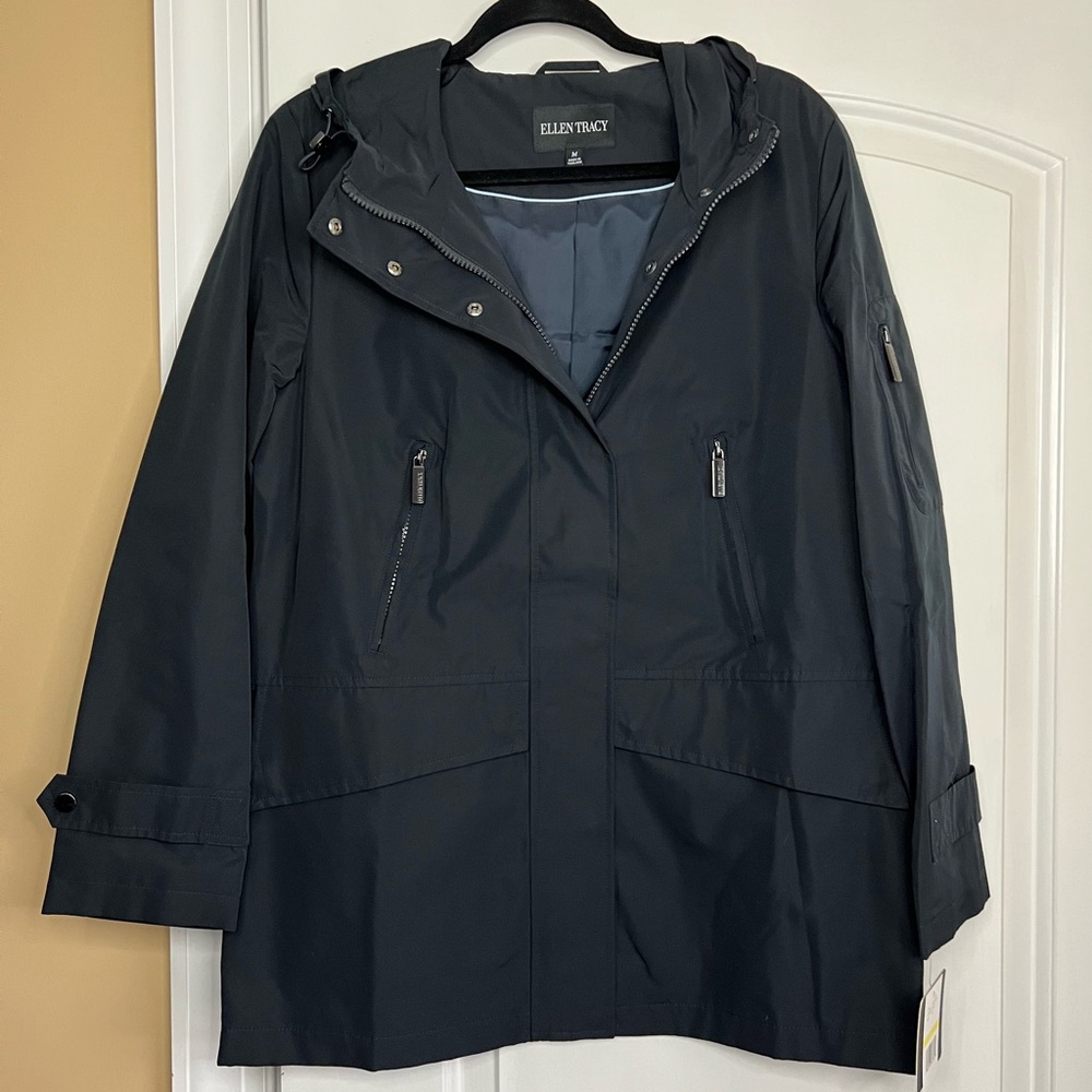 Womens Ellen Tracy Navy Anorak Jacket